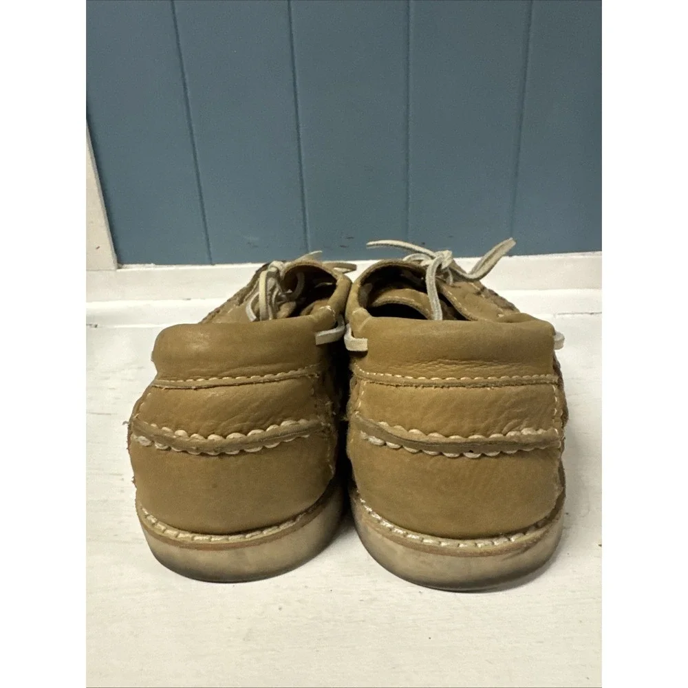 Sperry‎ Tan Leather Sully Woven Boat Shoes Mens Size 8.5